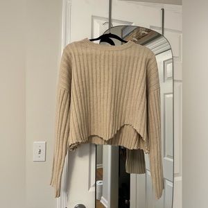 Wild Honey Cropped Tan Sweater